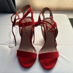 Charlotte Russe size 8 red lace up heels